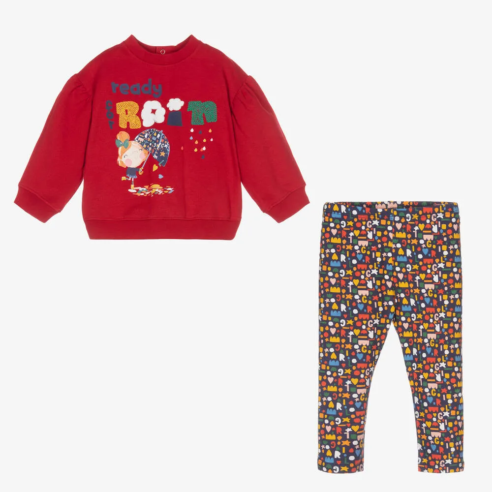 Girls Red Leggings Set