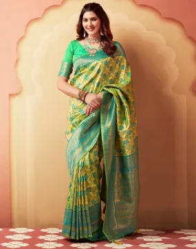 Green Silk Woven Sarees