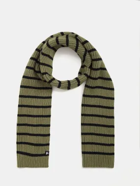 Green Striped Cotton Scarf