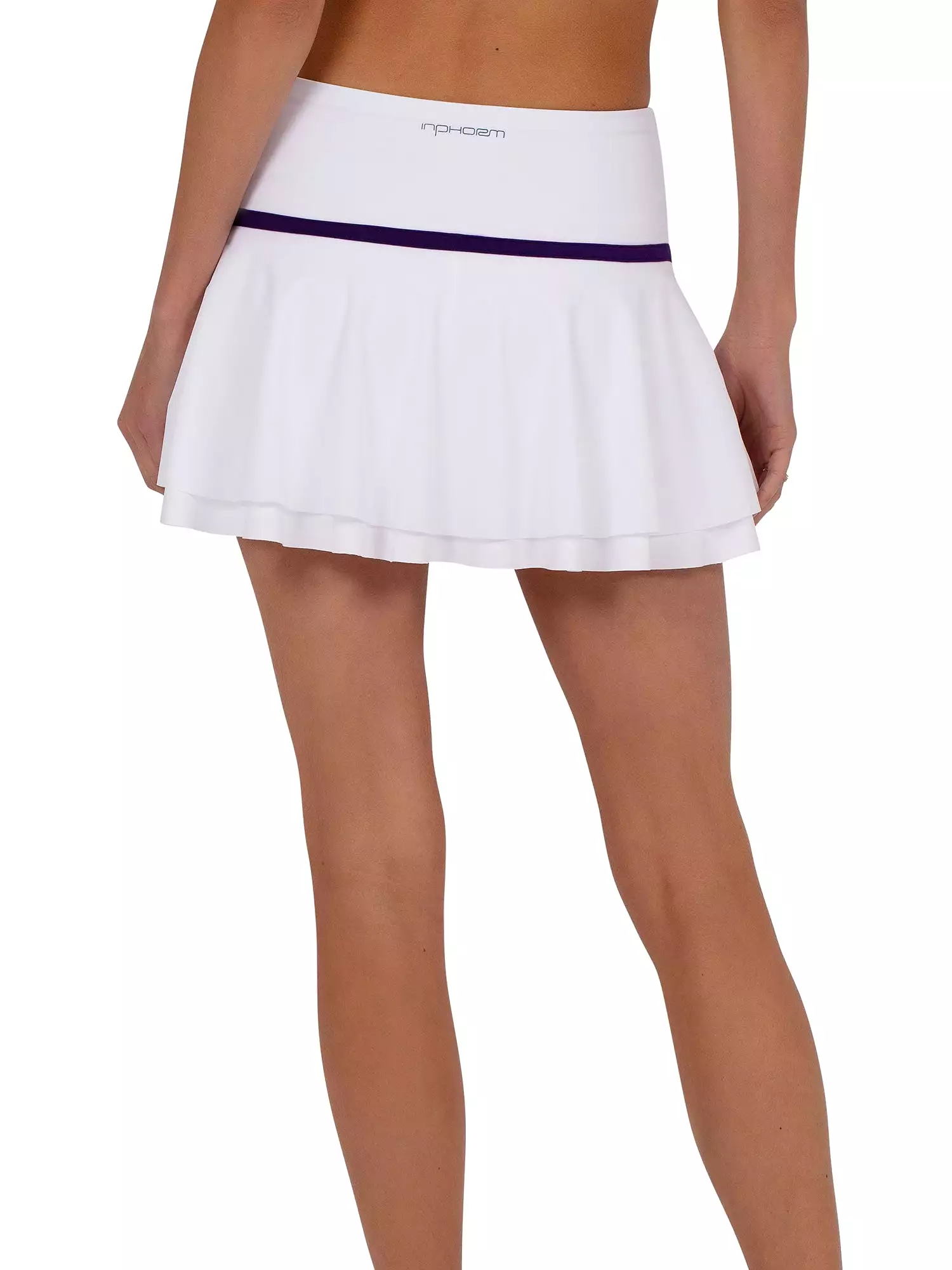 Harlow 13 1/2 Double Layer Mesh Flounce Tennis Skirt - White/Imperial