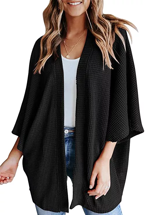 Haute Edition Women's Cocoon Lightweight Kimono Sleeve Sweater Cardigan