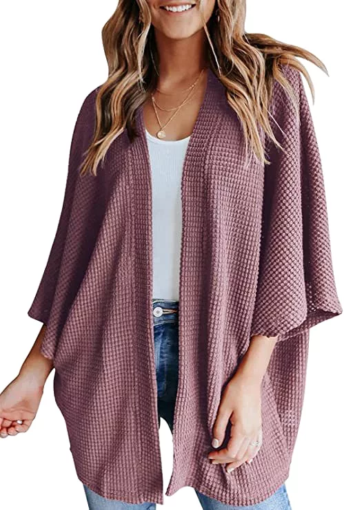 Haute Edition Women's Cocoon Lightweight Kimono Sleeve Sweater Cardigan