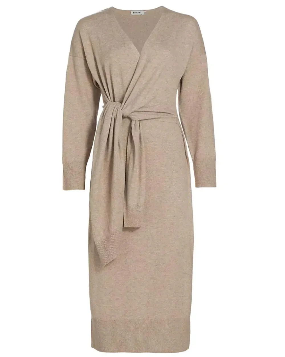 Heather Teak Tie Front Skyla Midi Dress