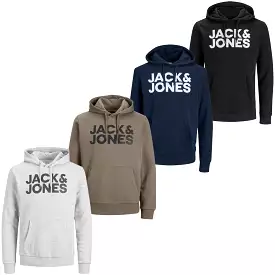 Jack & Jones Men's 'JJECORP' Hoodie Logo Sweatshirt