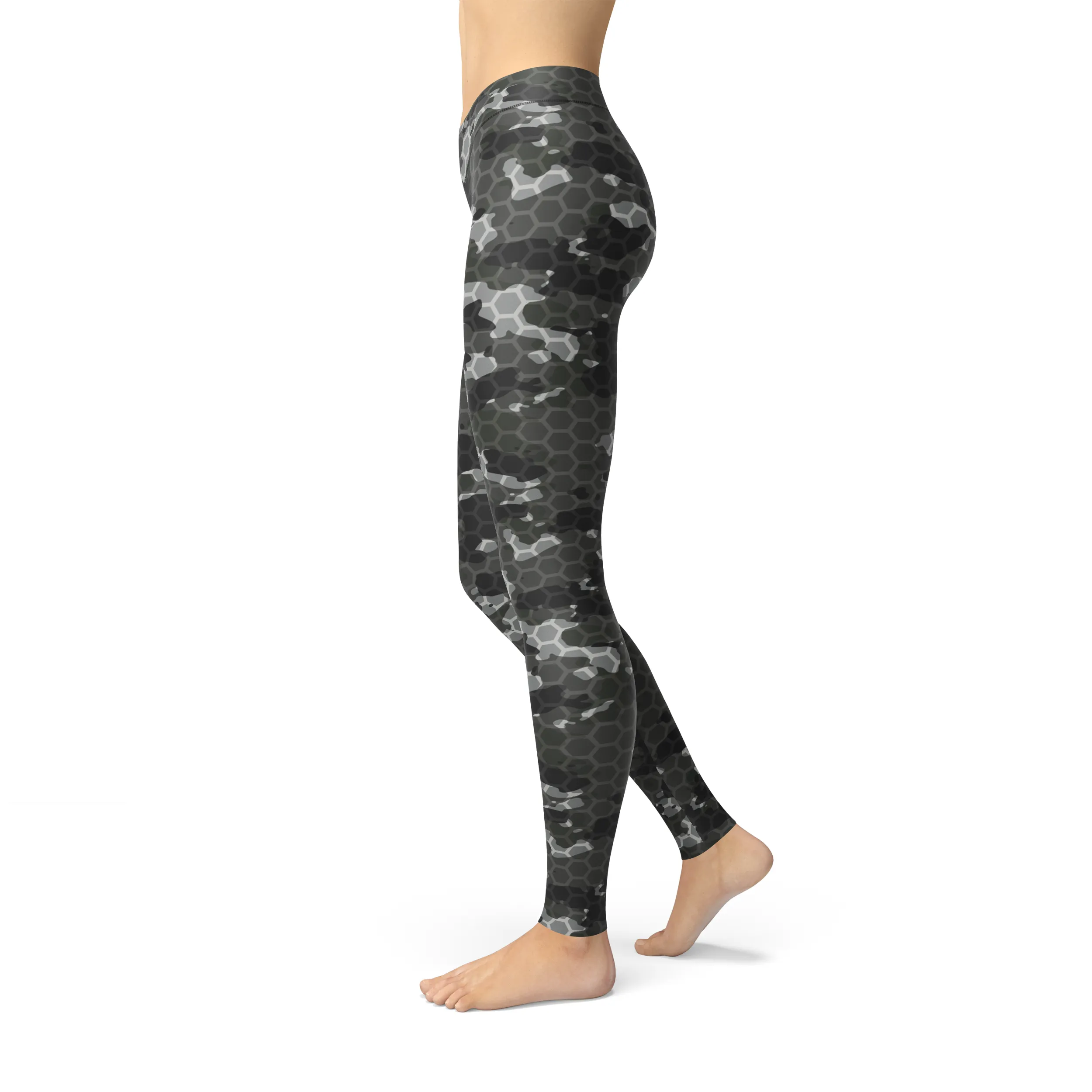 Jean Black Hex Camo Leggings