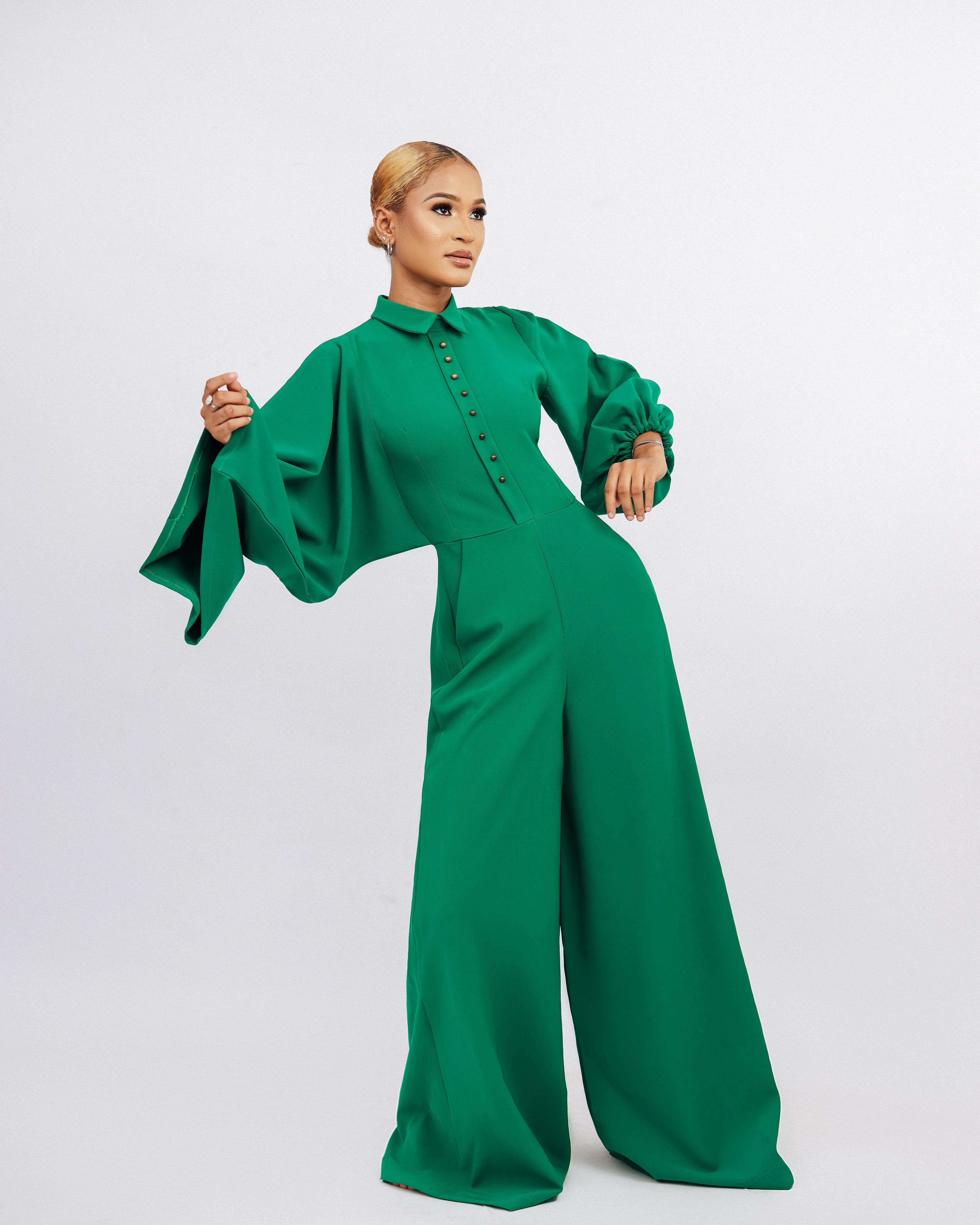 Kourtney Oversized Jumpsuit – Emerald