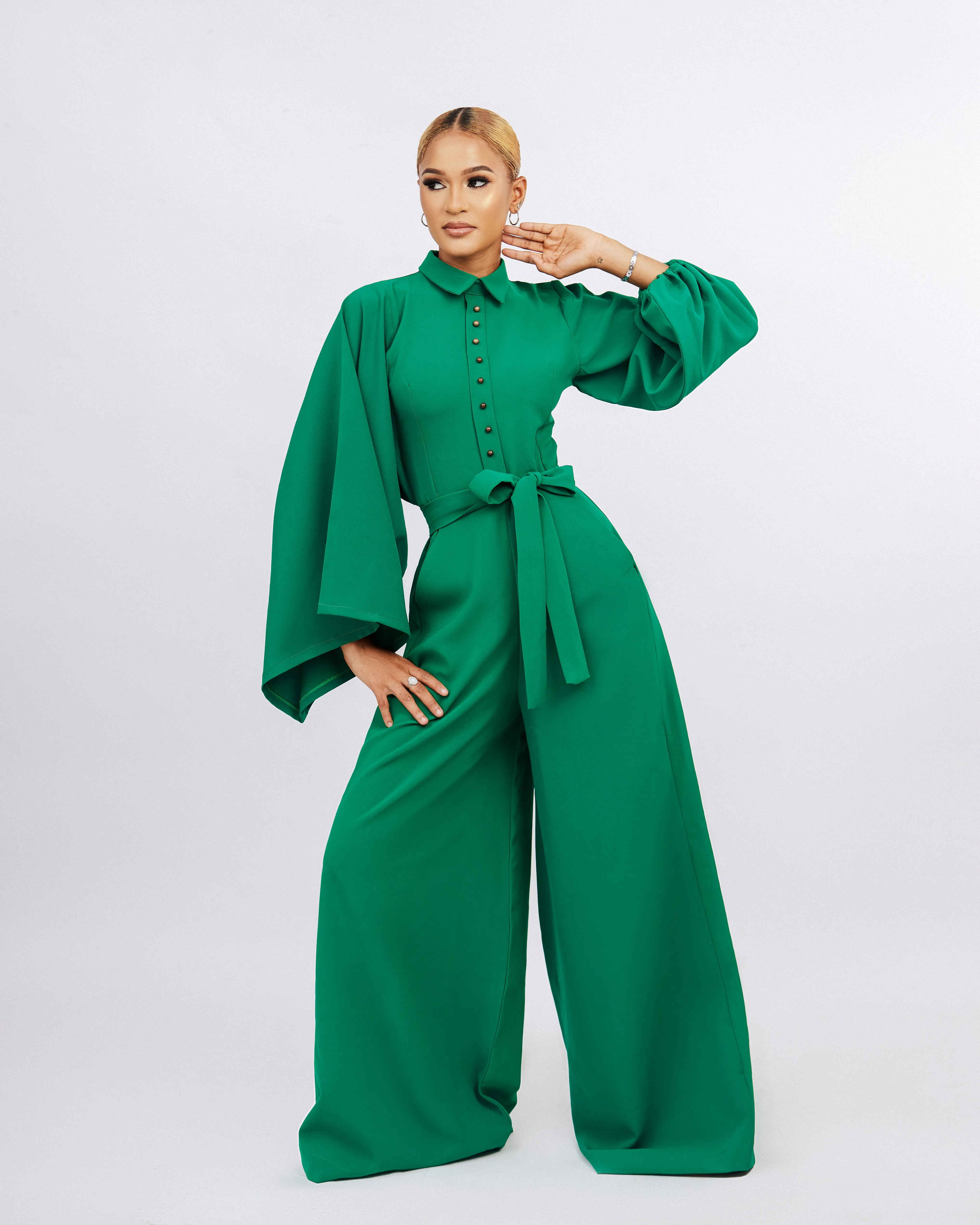 Kourtney Oversized Jumpsuit – Emerald