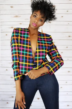 Live: 177 Candy Girl Plaid Blazer