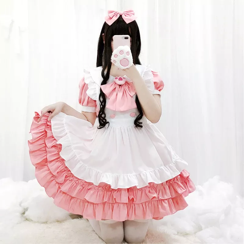 Lolita Pink Maid Dress Suit AD12814