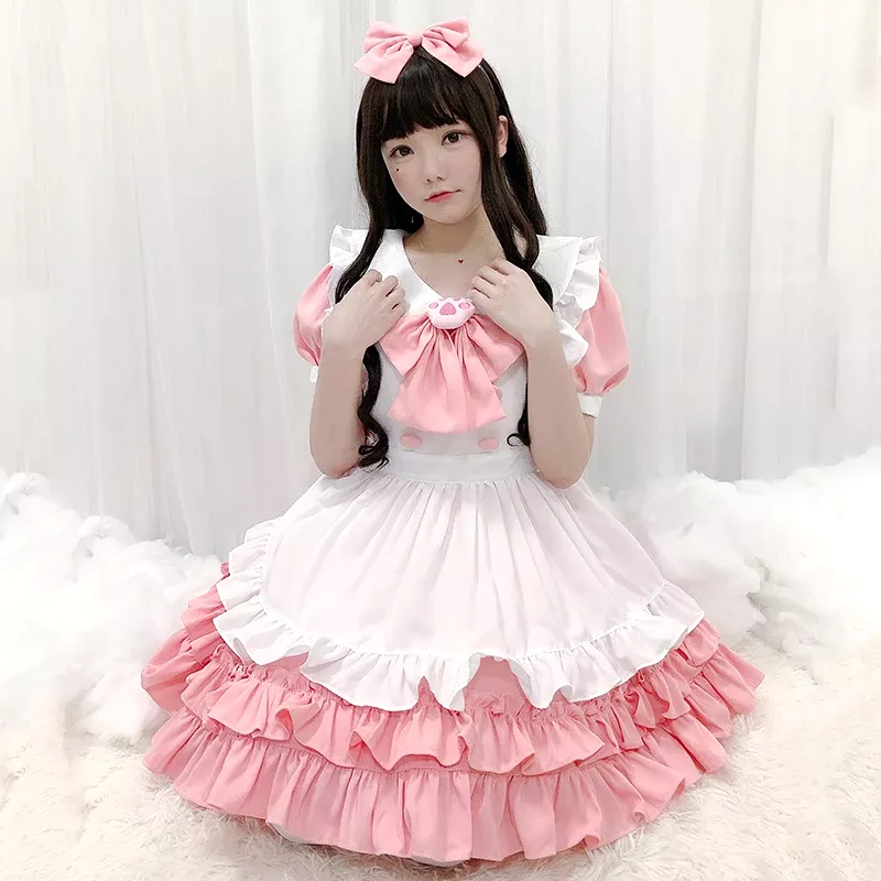 Lolita Pink Maid Dress Suit AD12814