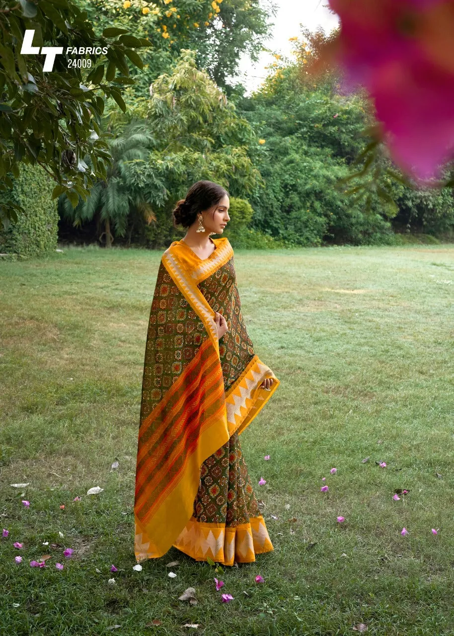 Lt Fashion Launched Preksha Linen Fancy Designer Sarees