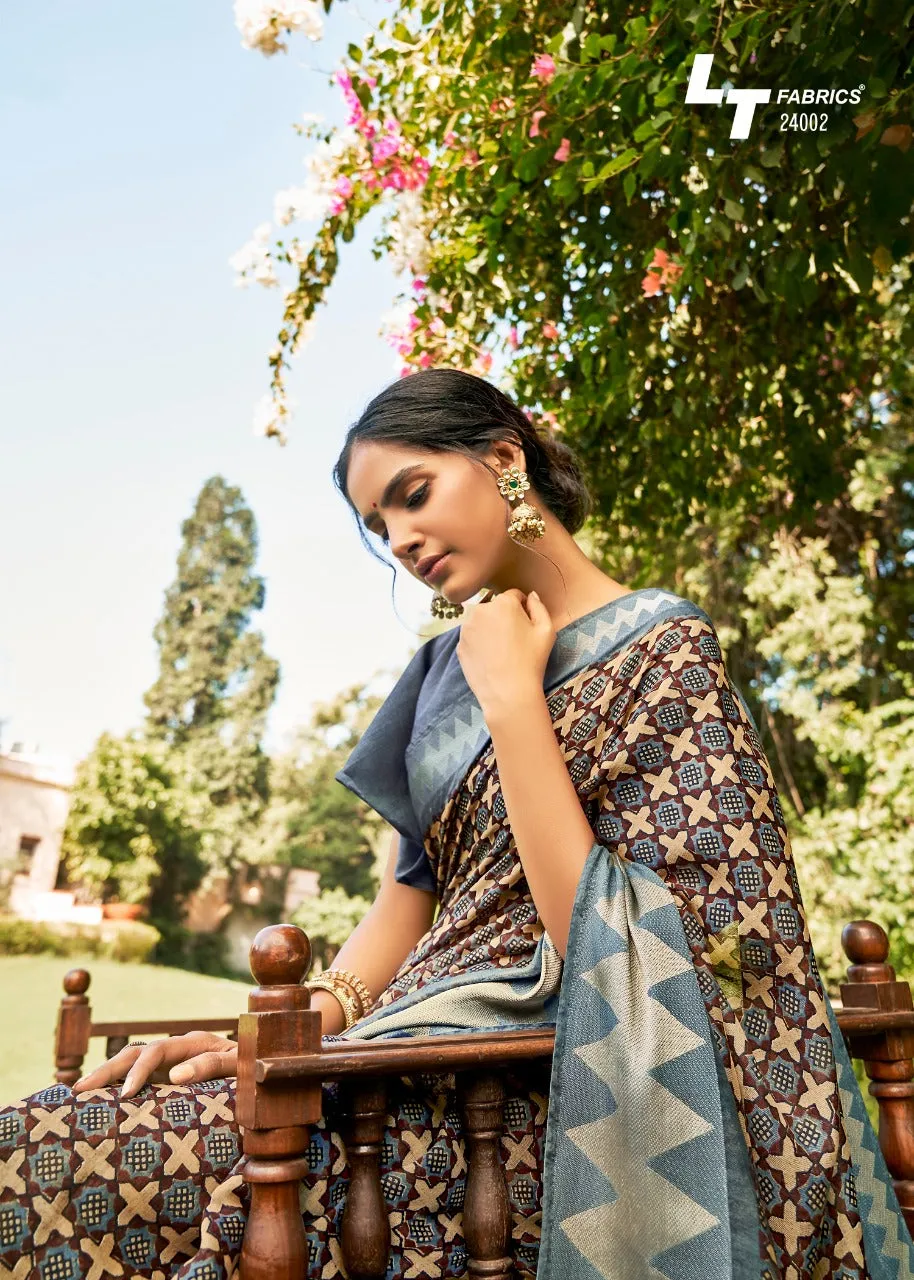 Lt Fashion Launched Preksha Linen Fancy Designer Sarees