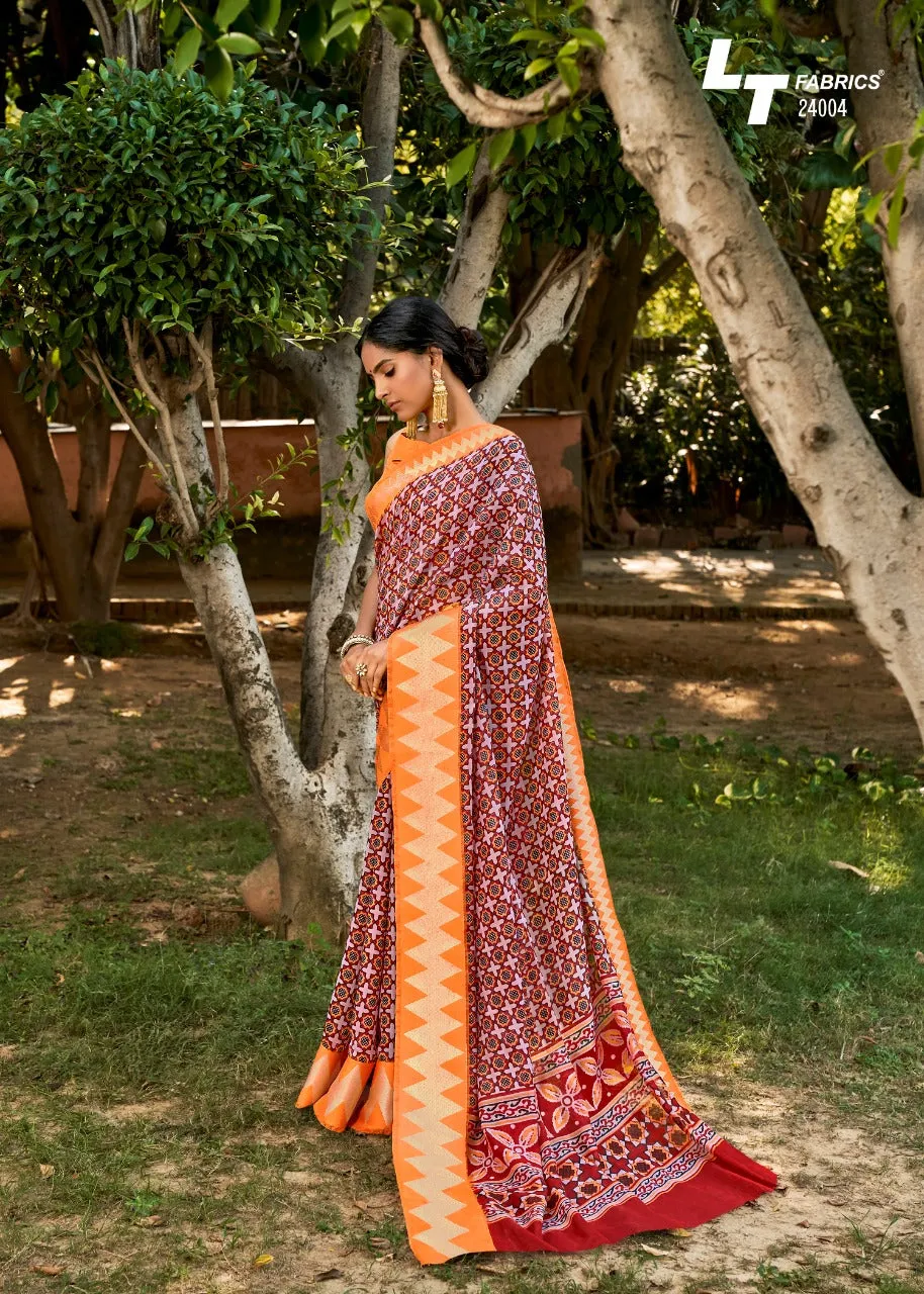 Lt Fashion Launched Preksha Linen Fancy Designer Sarees