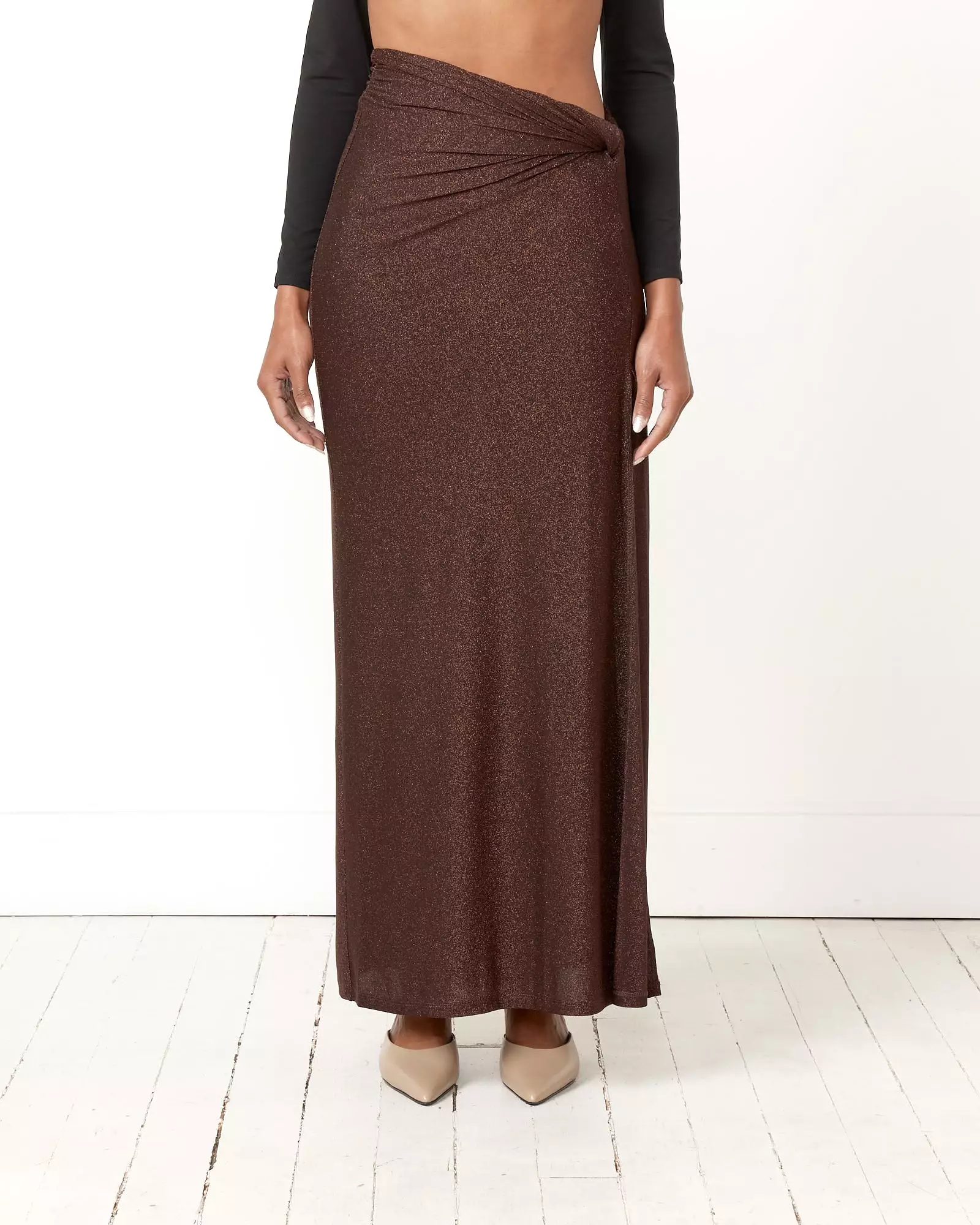 Maia Midi Skirt in Espresso