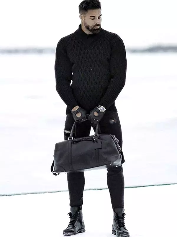 Men Turtleneck Pullover Sweater