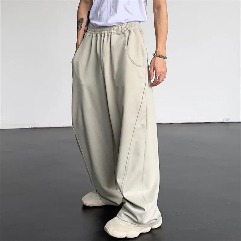 Men's Hip Hop Retro High Waisted Wide Leg Loose Casual Pants