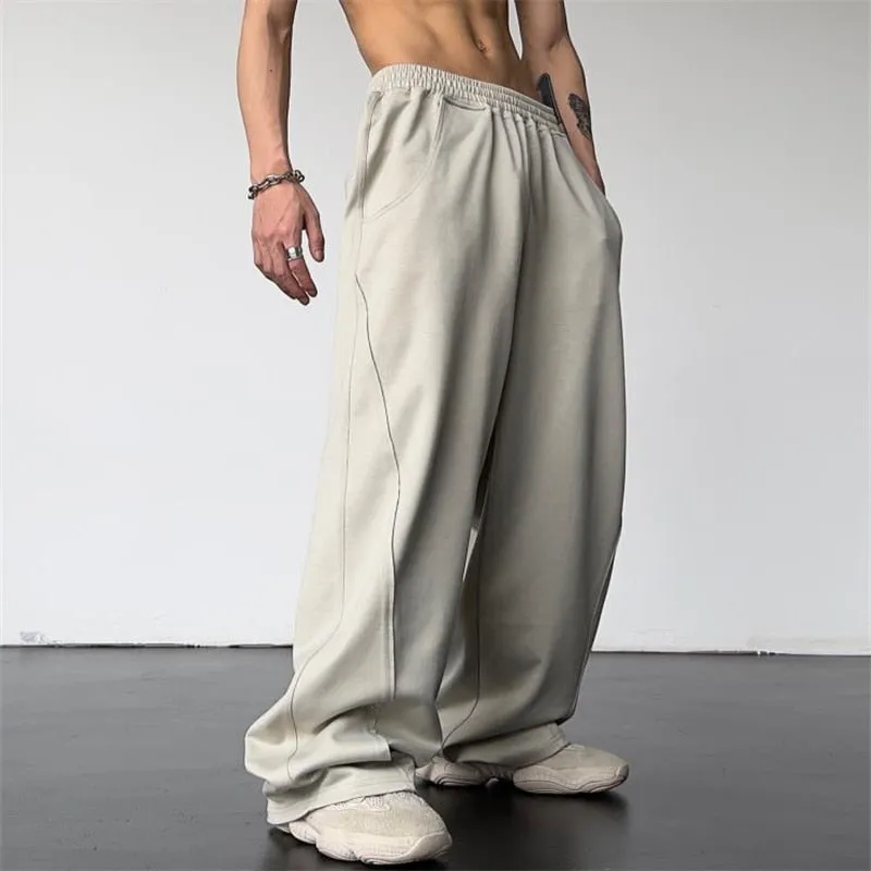 Men's Hip Hop Retro High Waisted Wide Leg Loose Casual Pants