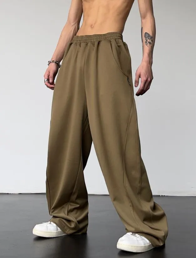 Men's Hip Hop Retro High Waisted Wide Leg Loose Casual Pants