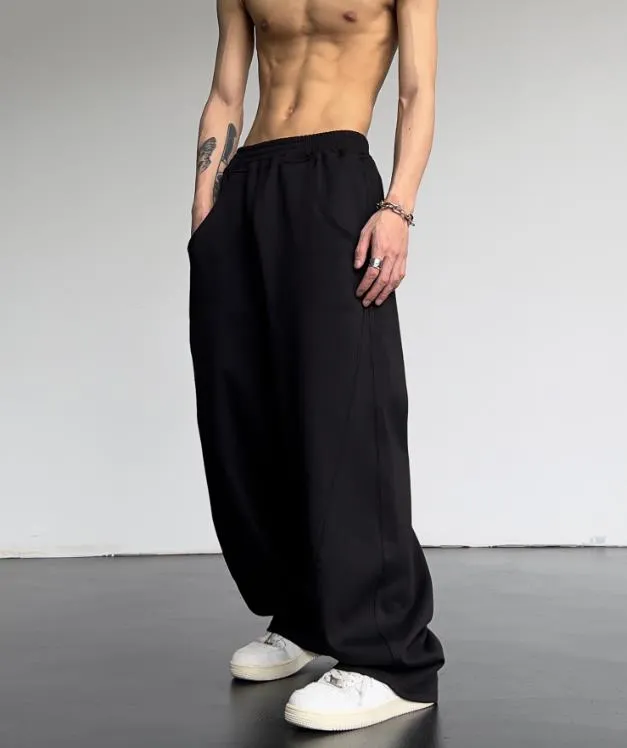 Men's Hip Hop Retro High Waisted Wide Leg Loose Casual Pants