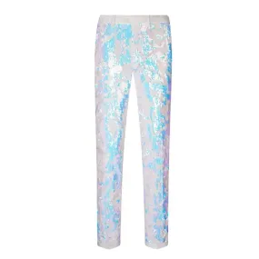 Men's Luxury Glitter Sequin Slim Fit Straight Wedding Party Prom Casual Pants