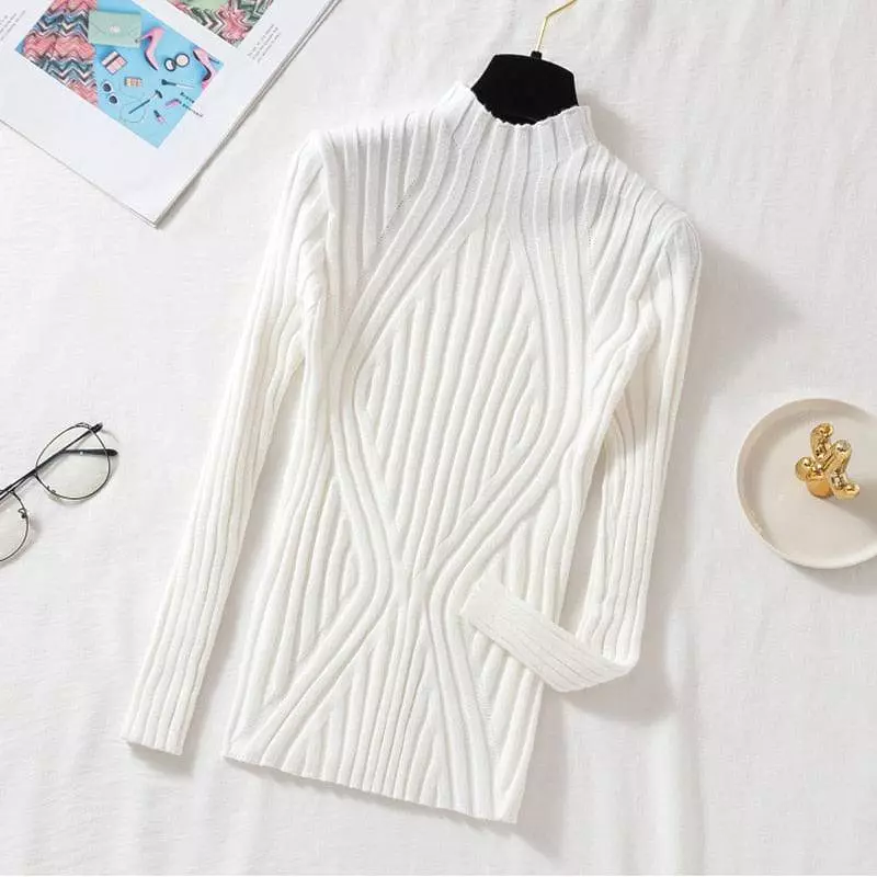 Nordic Mock Neck Pullovers Sweater