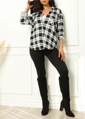 Oli Plaid Blouse Black/White