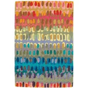 Paint Chip Multicolored Microhooked Rug 2'x3'