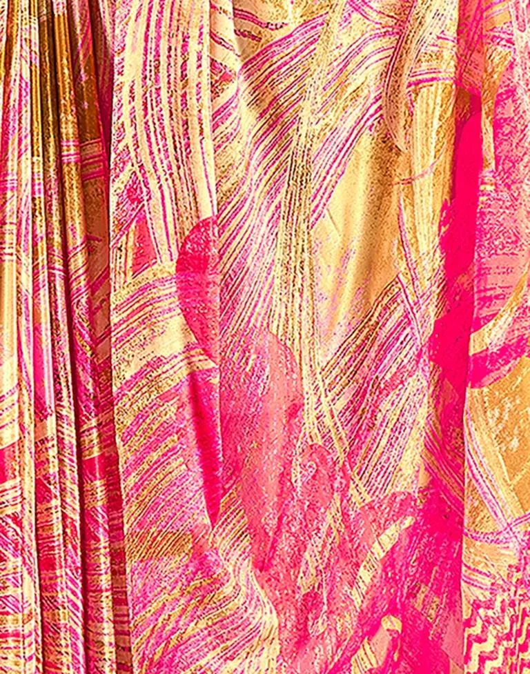 Pink Silk Printed Sarees