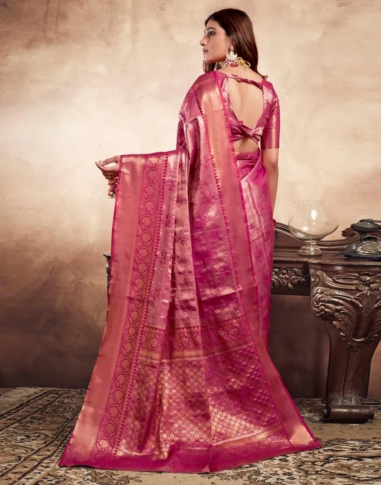 Rani Pink Silk Banarasi Sarees