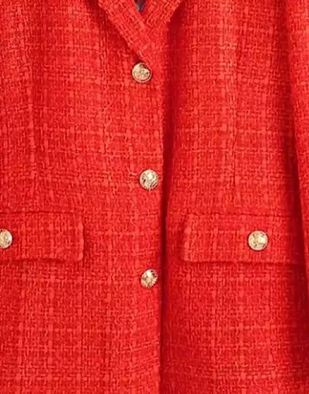 Red Tweed Long Blazer