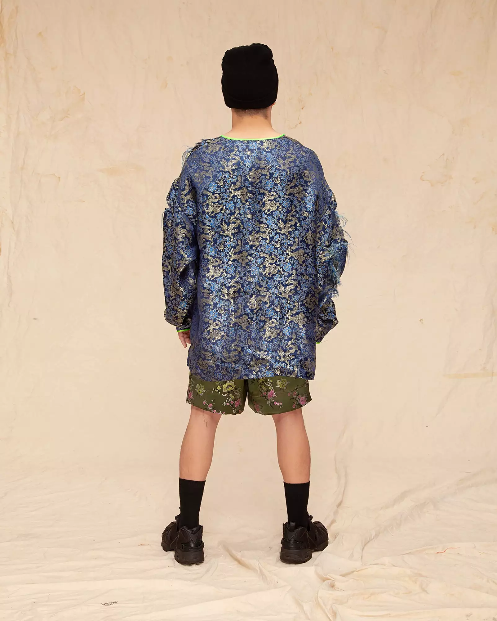 Ripped Dragon Brocade Sweater