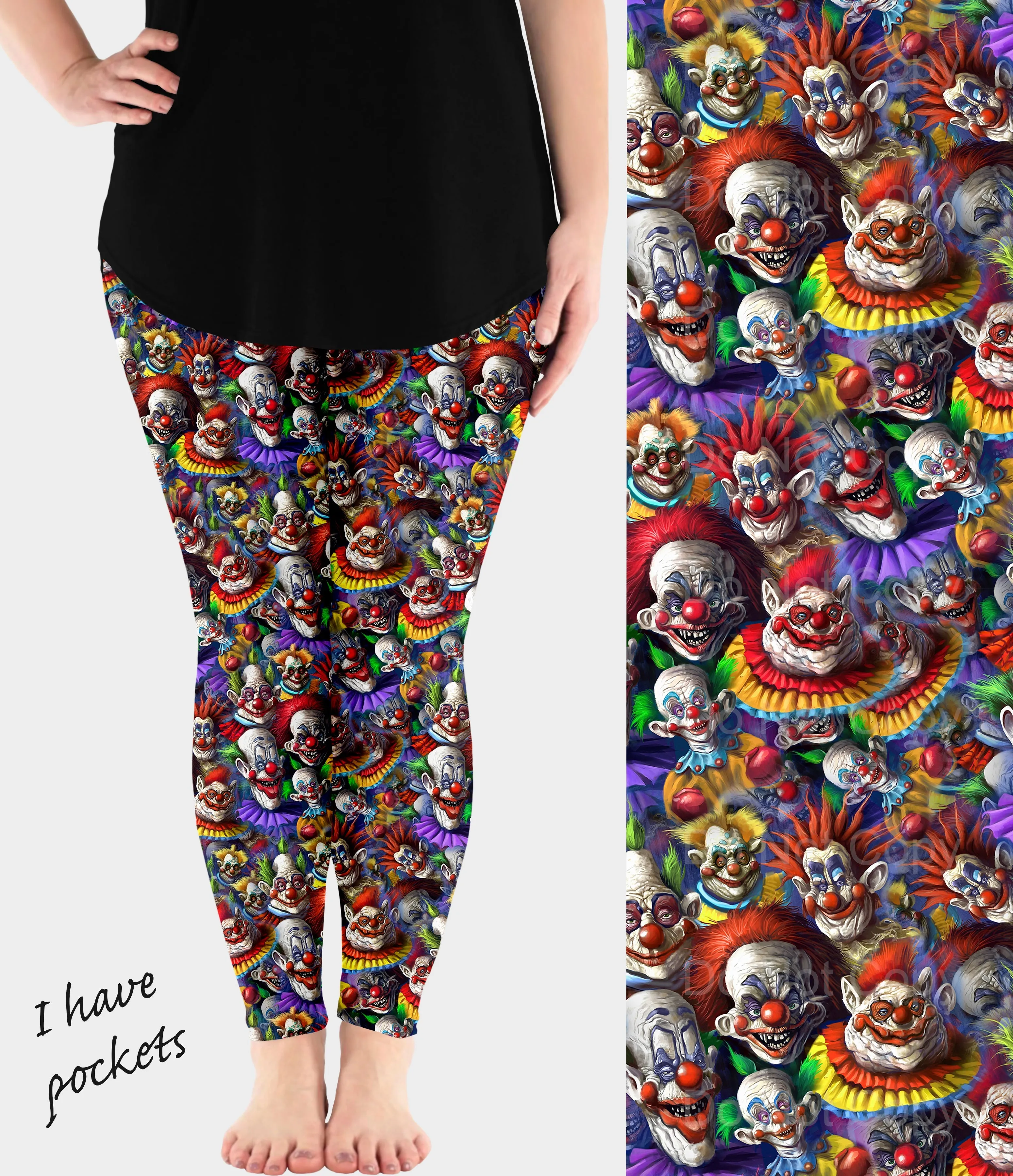 RTS - Colorful Clowns Leggings w/ Pockets