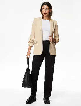 Ruched Sleeve Blazer