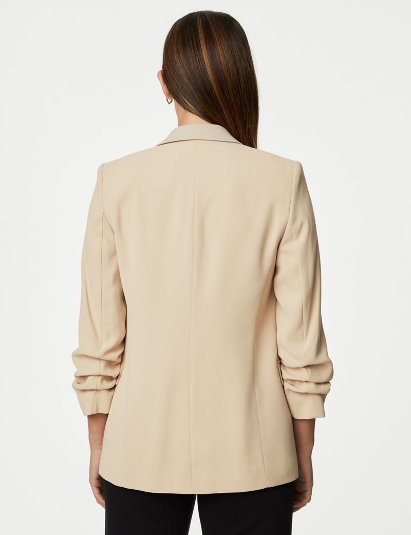 Ruched Sleeve Blazer