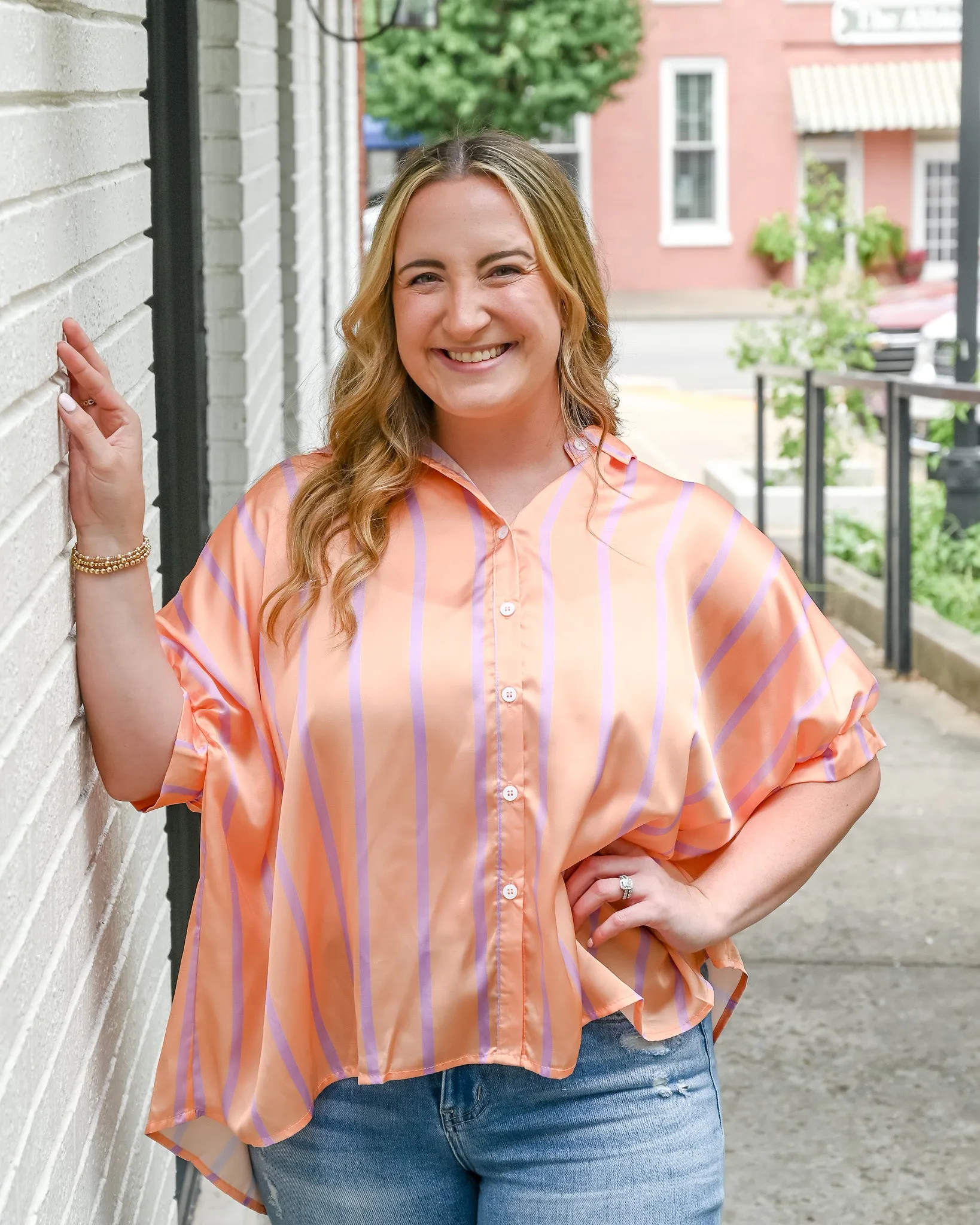 S-2X Sorbet Striped Top