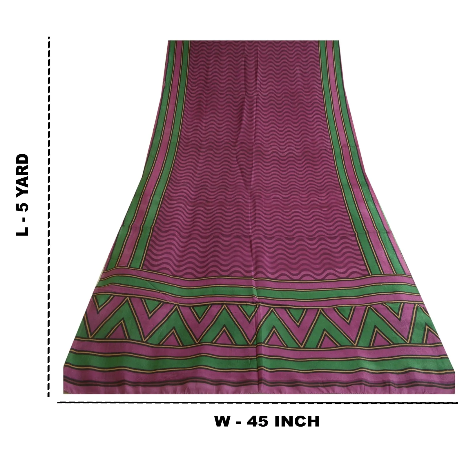 Sanskriti Vintage Sarees Indian Purple Pure Silk Printed Sari 5yd Craft Fabric