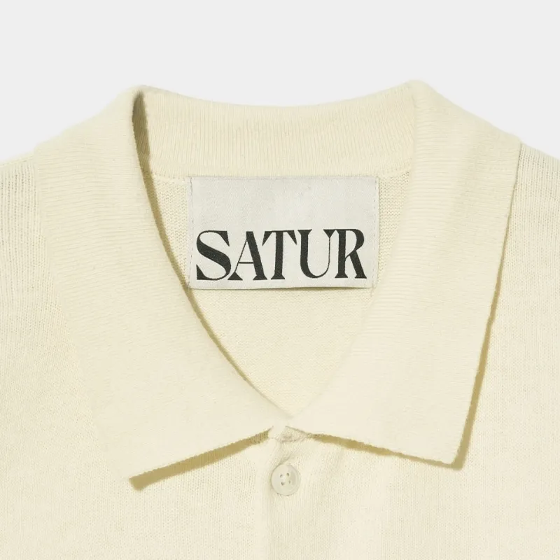 SATUR  |Street Style Plain Cotton Short Sleeves Logo Cardigans