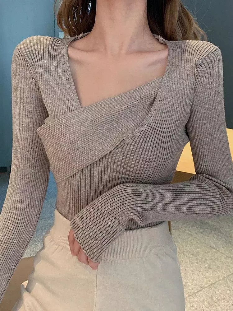 Sexy V-neck Pullover Sweater Top