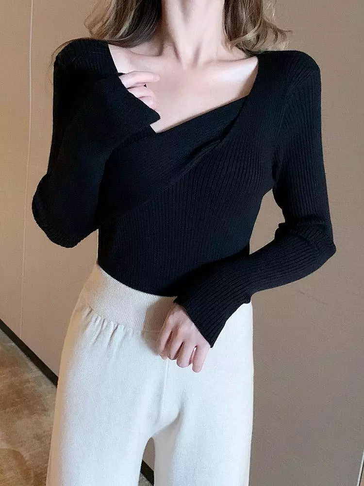 Sexy V-neck Pullover Sweater Top