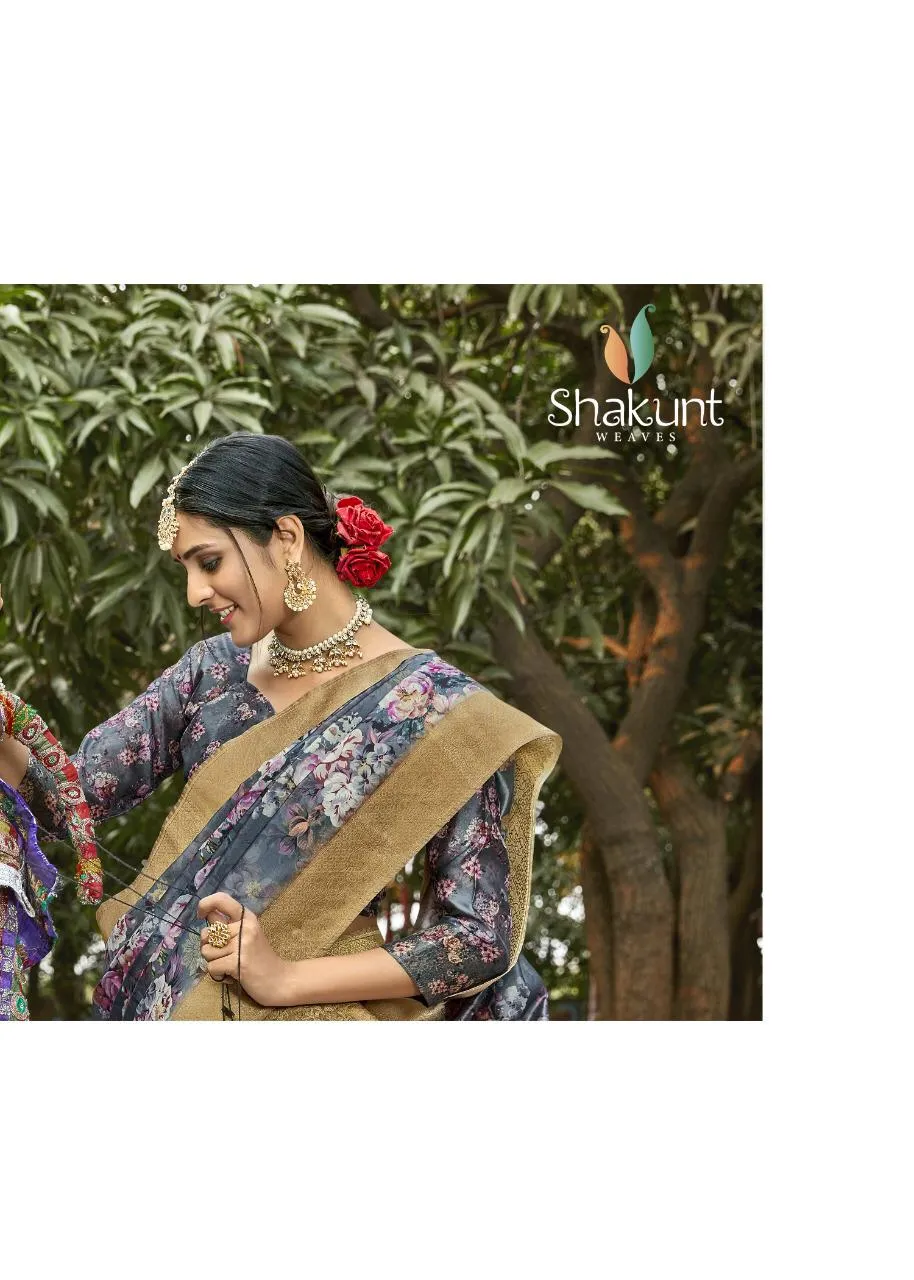 Shakunt Sarees Launched Geetanjali Silk Printed Fancy Designer Sarees