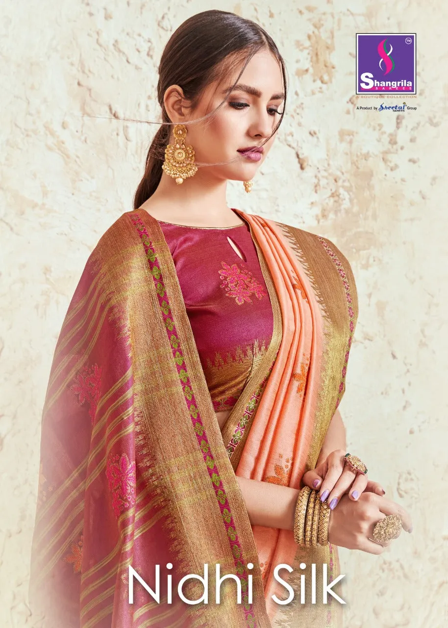 Shangrila Prints Presents Nidhi Silk Fancy Designer Sarees