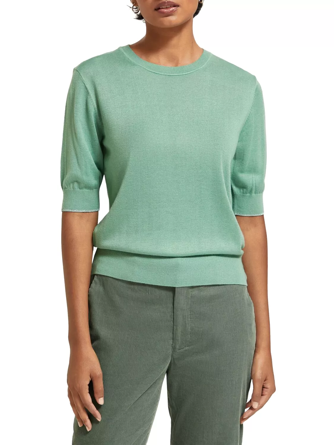 Short Sleeved Crew Neck Pullover | Frozen Mint