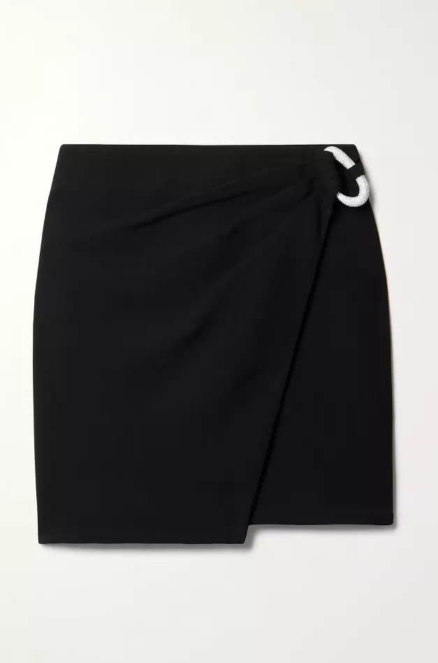 SIMKHAI Ebony Wrap Mini Skirt