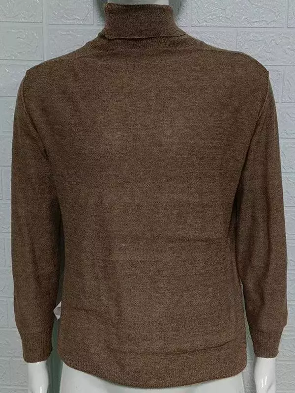 Slim Fit Knit Pullover Men Turtleneck Sweater