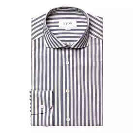 Slim Fit - Striped Cotton-Linen Shirt