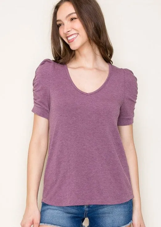 Soft Cinch Sleeve Tops - 2 Colors!