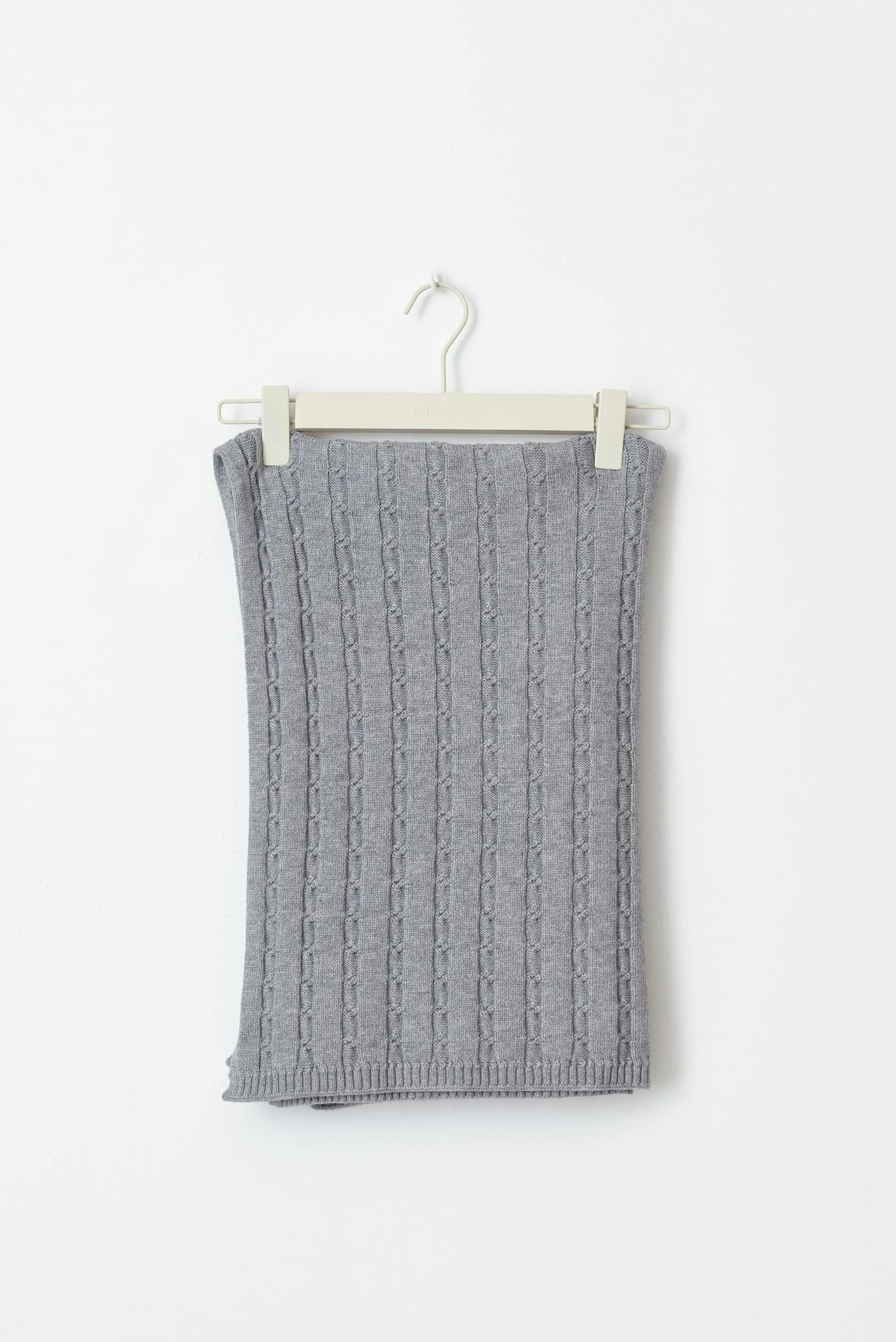 Soft knitted cable scarf