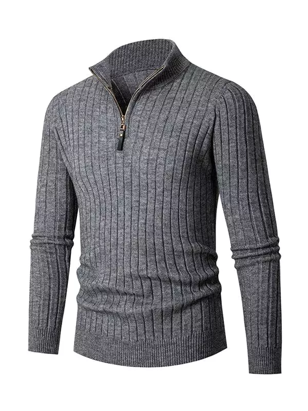 Solid Stretch Men Turtleneck Sweater