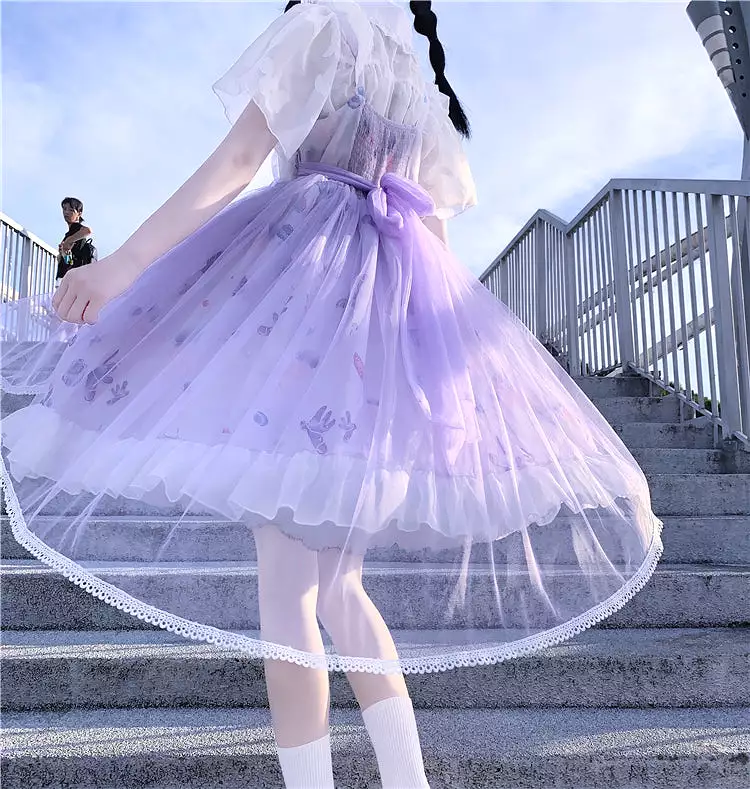 Sweet Purple Bow Lolita Dress / Shawl AD12524