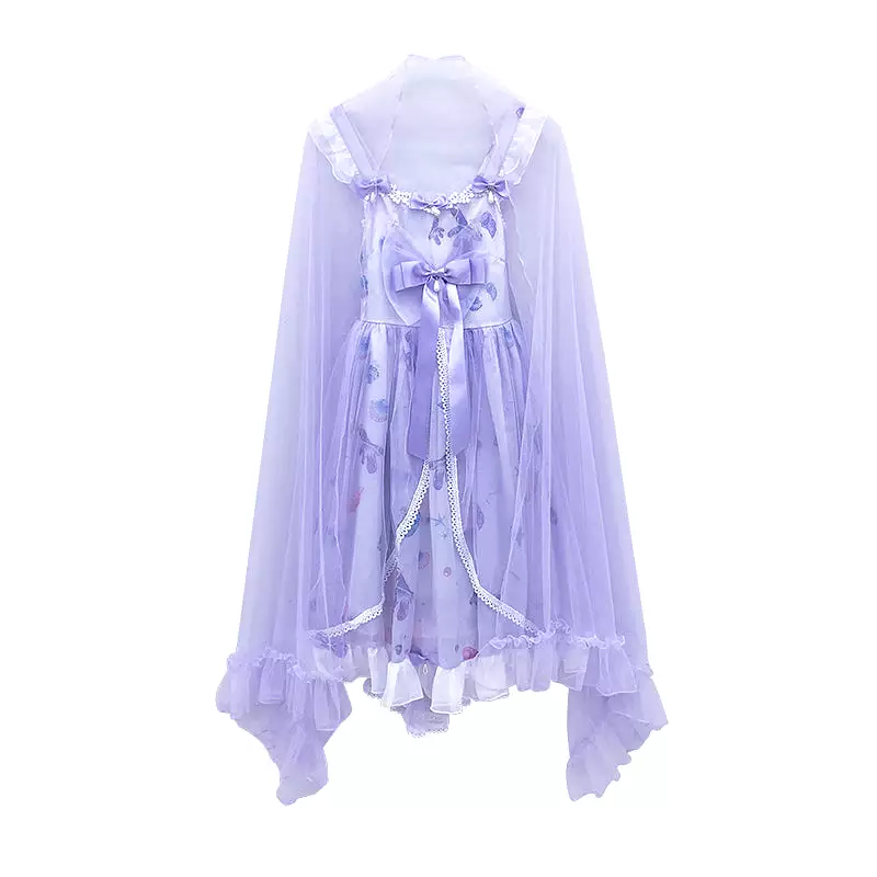 Sweet Purple Bow Lolita Dress / Shawl AD12524